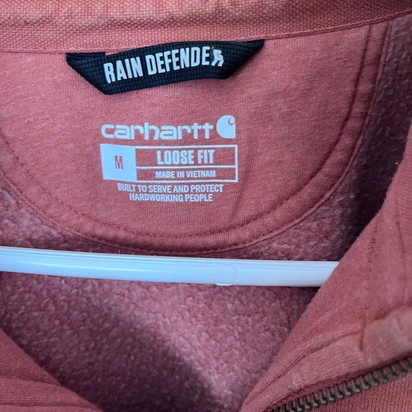 Carhartt rain defender Hooded Quarter-Zip Sweatshirt - Dusty Rose - Picture 2 of 4